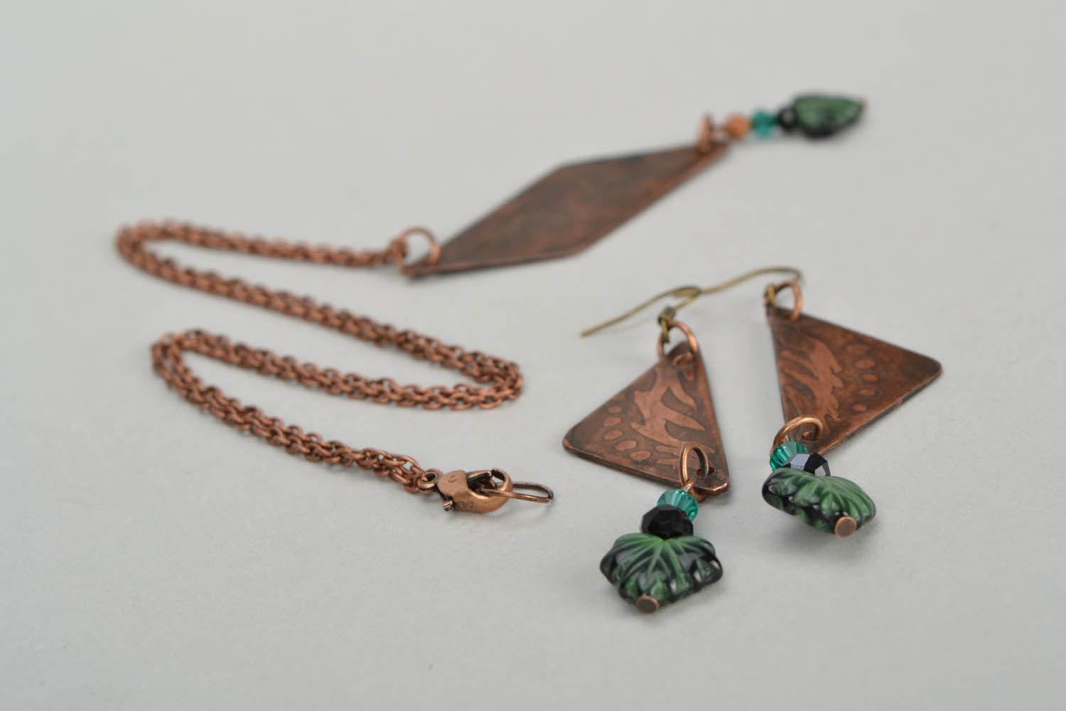 Conjunto de jóias de cobre acessórios de metal artesanais  foto 5