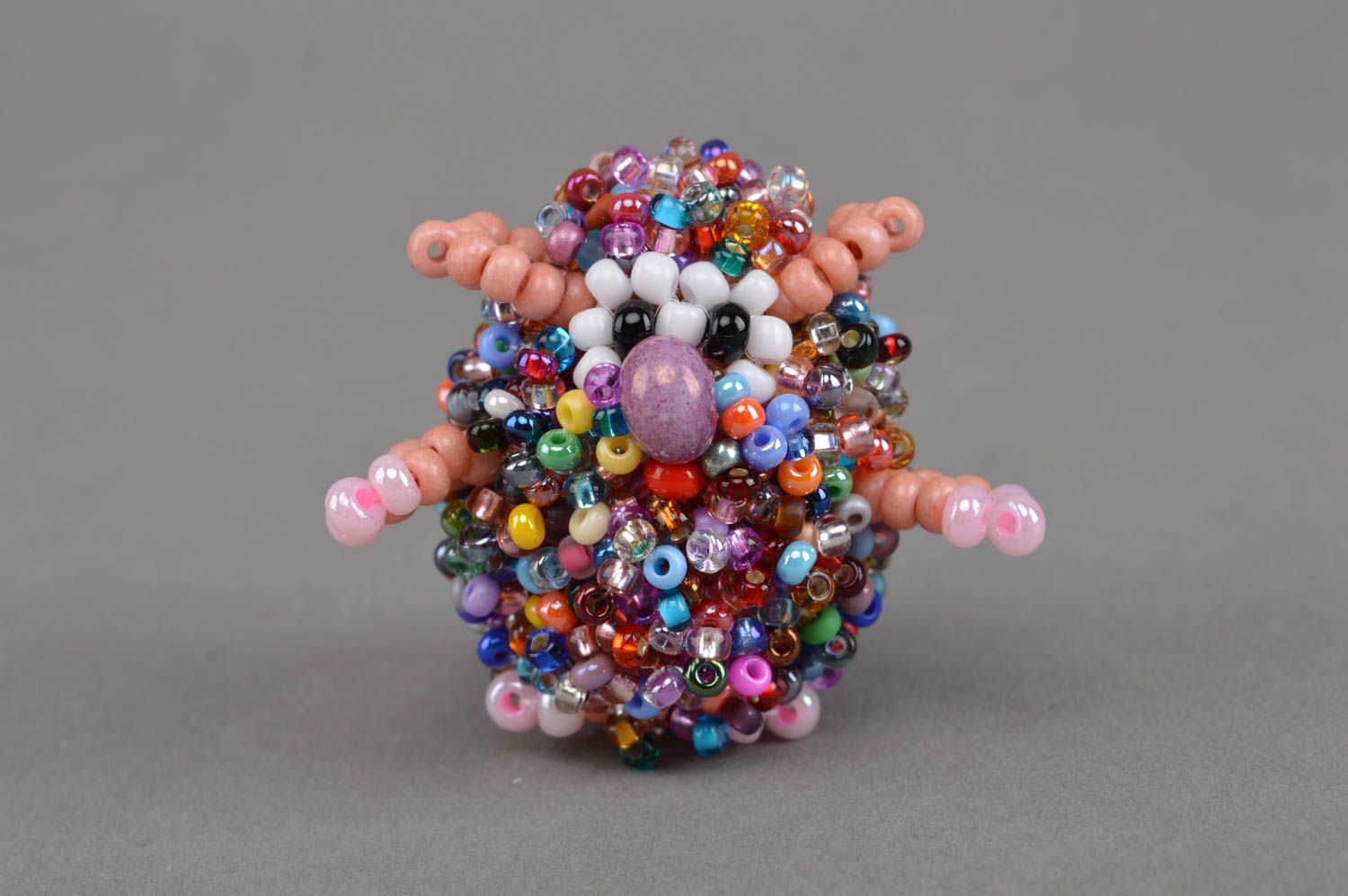 Funny handmade beaded figurine miniature animals gift ideas decorative use only photo 2