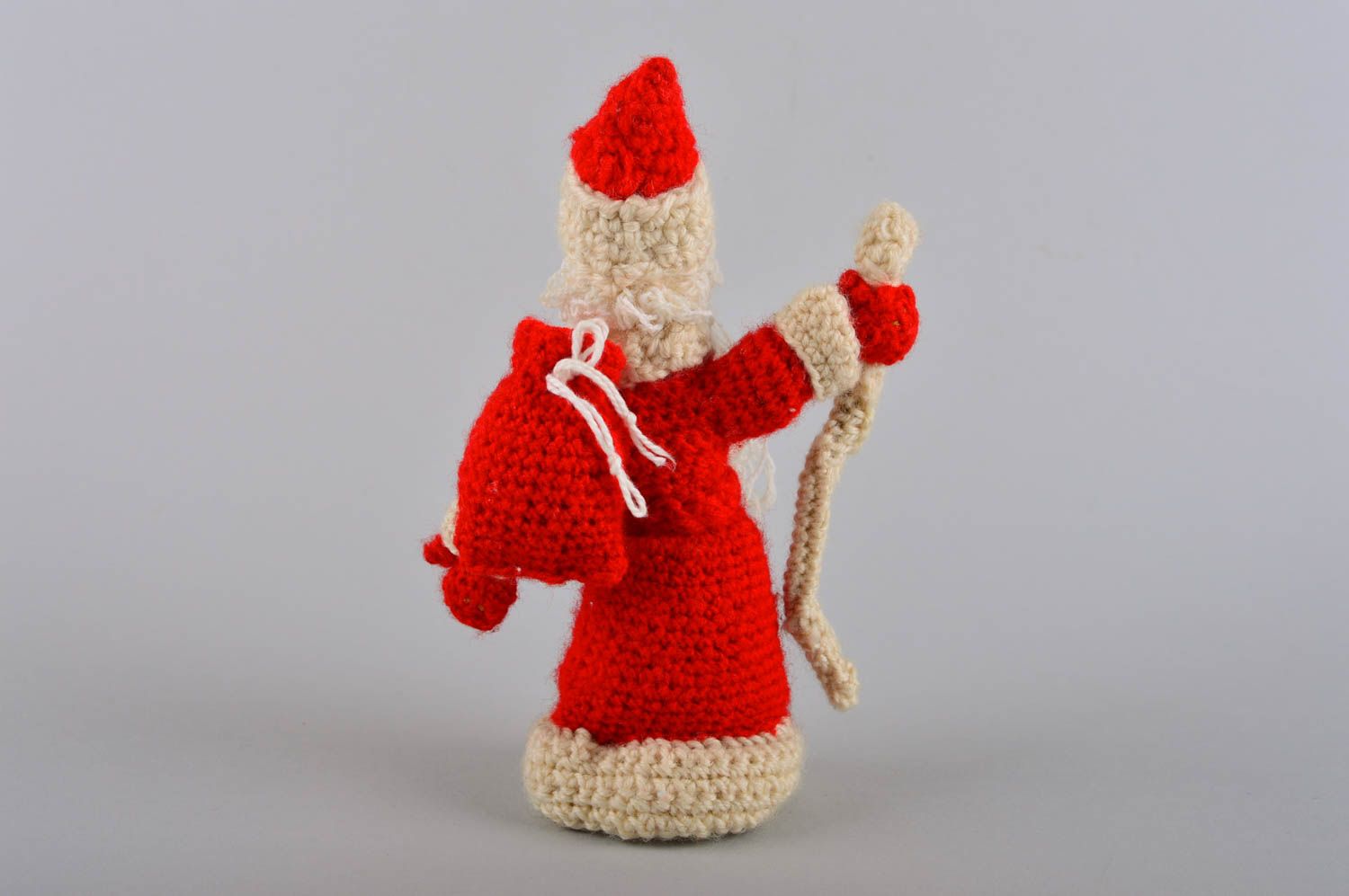 Peluche père Noël Jouet fait main tricoté au crochet Cadeau pour enfant photo 4
