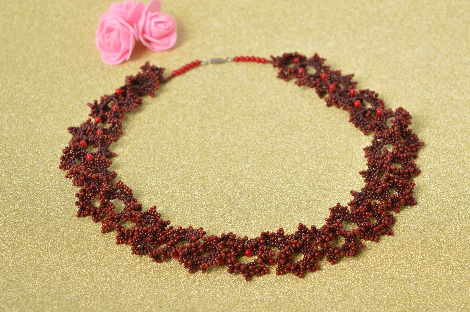 Seed bead jewelry handmade necklace stylish necklace exclusive jewelry for her photo 1