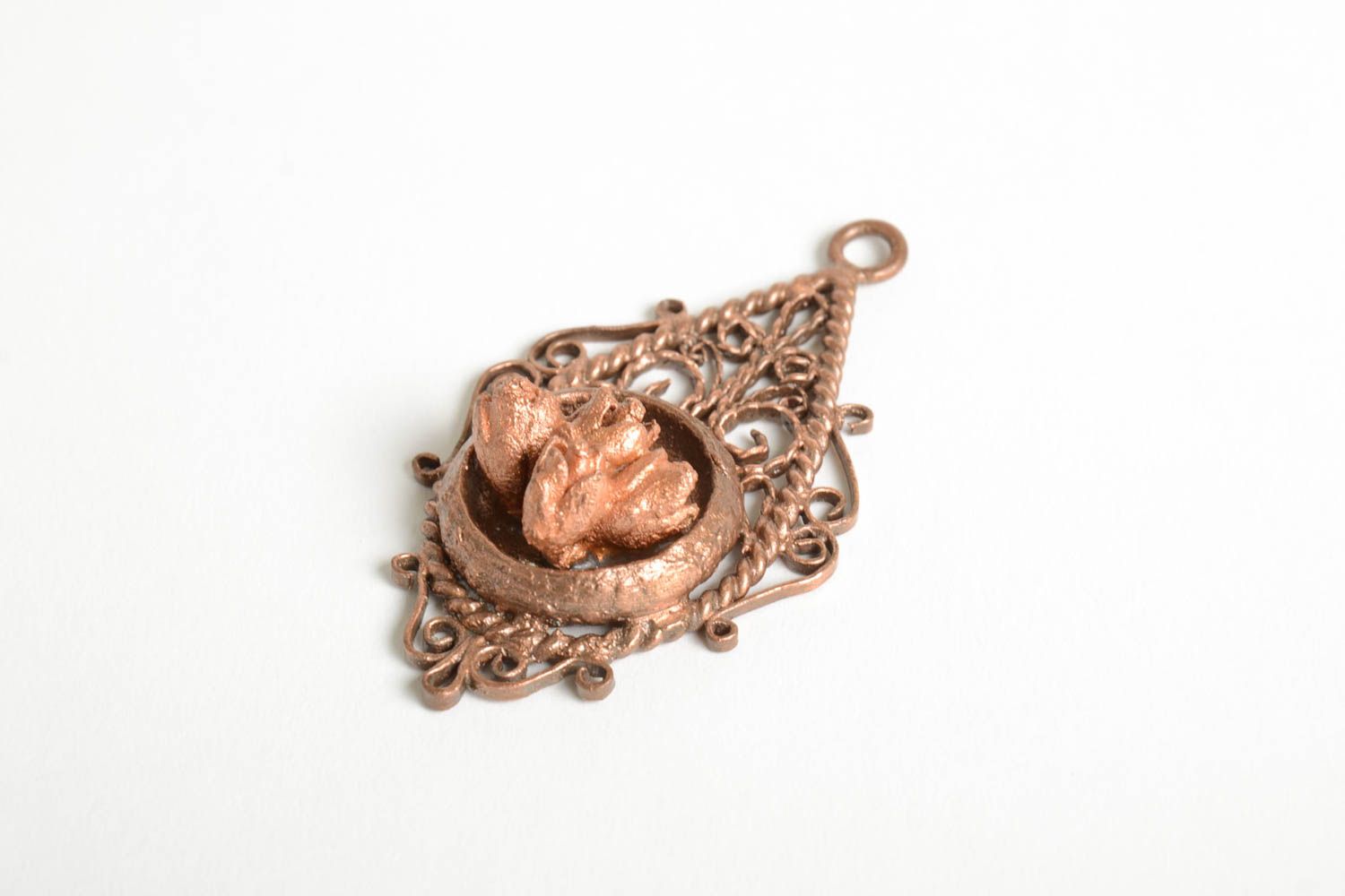 Unusual handmade copper pendant womens neck pendant metal jewelry designs photo 3