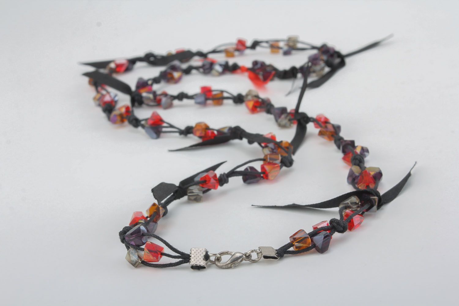 Necklace made of beads and cord photo 2