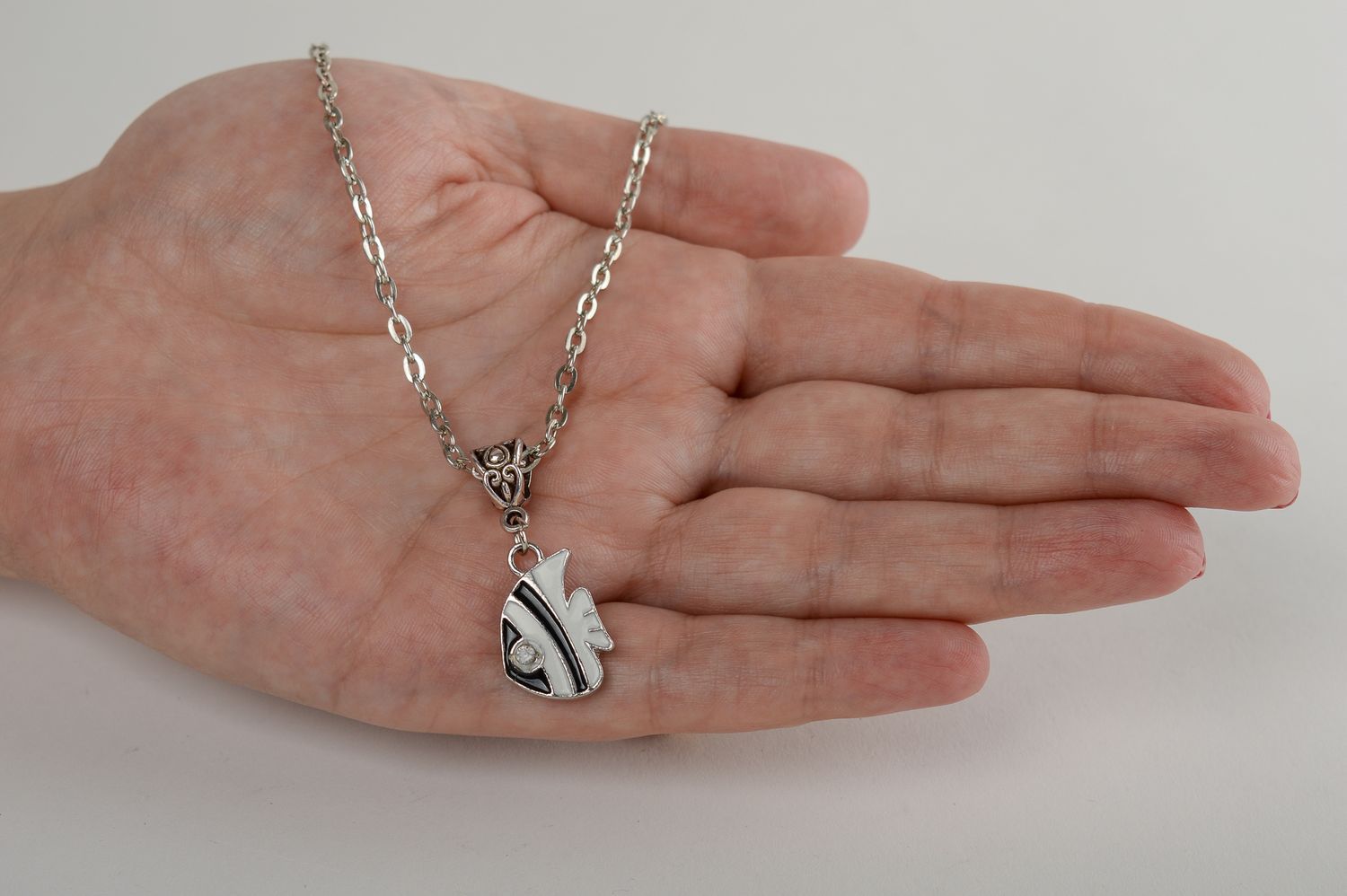 Handmade pendant fashion metal accessories women striped fish pendant girl gift  photo 5