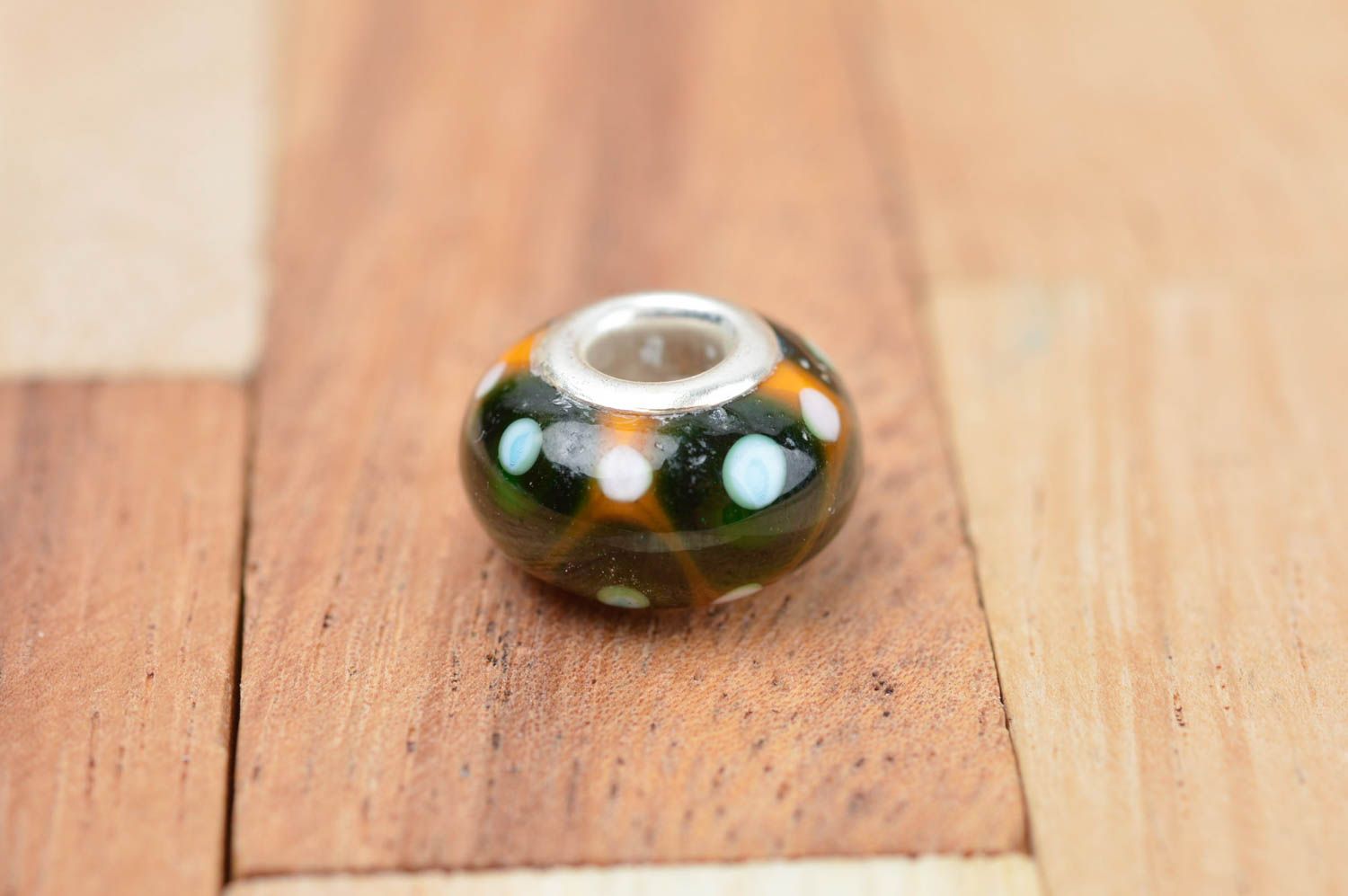 Perle für Schmuck handgeschaffen Perle aus Glas ungewöhnlich Schmuck Zubehör foto 2