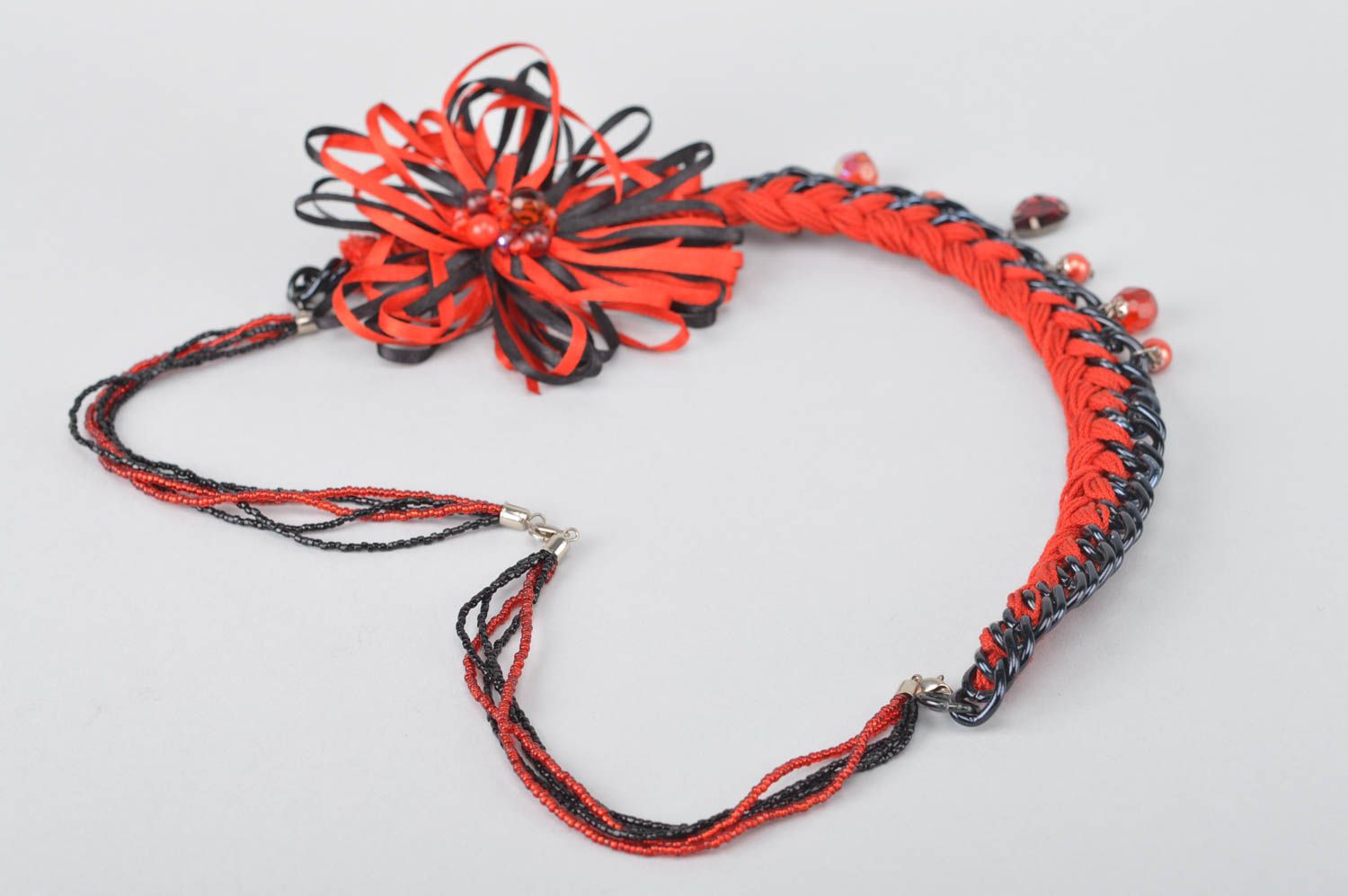 Handmade Halskette aus Stoff Collier Halskette schönes Geschenk für Frauen foto 3