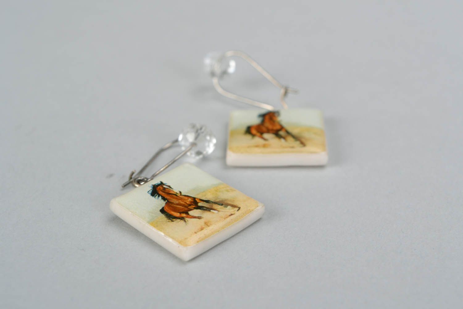 Polymer earrings Gallop photo 4