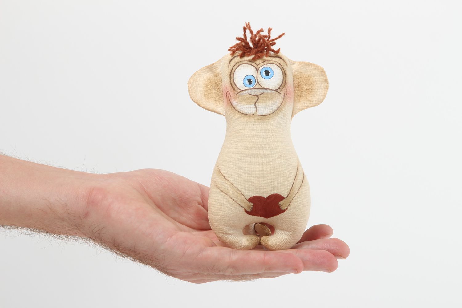 Текстильная игрушка обезьянка ручной работы мягкая игрушка декор для дома фото 5