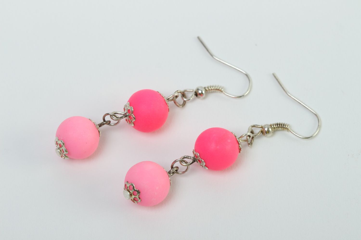 Handmade designer earrings beautiful pink earrings stylish accessory gift photo 2