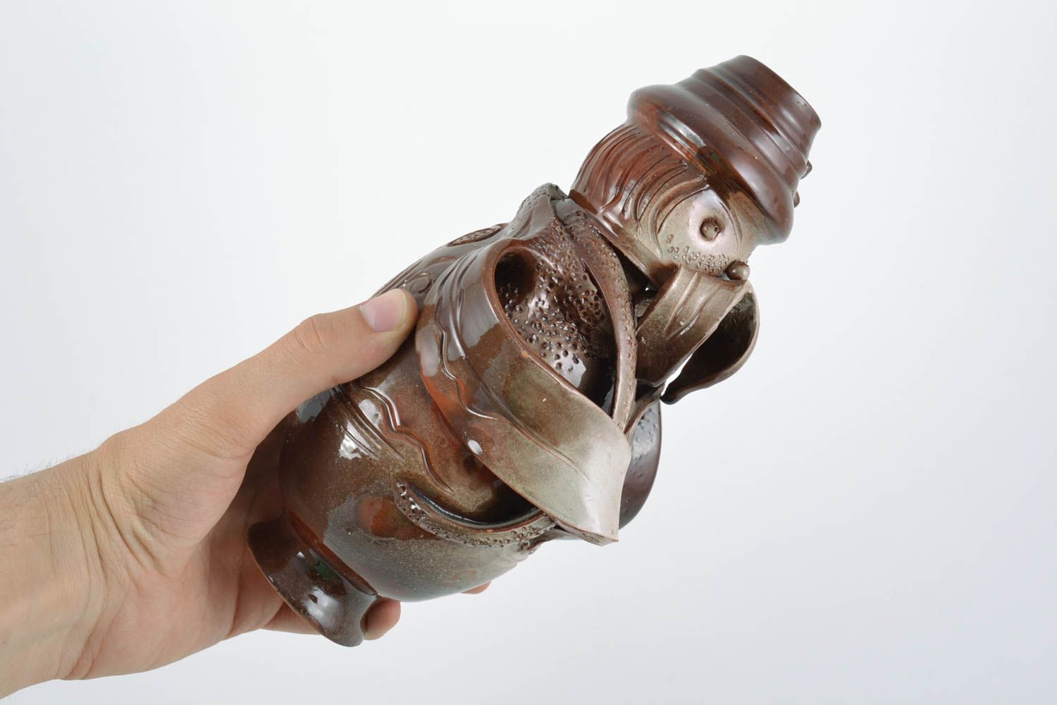 Candelero de cerámica hecho a mano cubierto con esmalte soporte para una vela foto 5