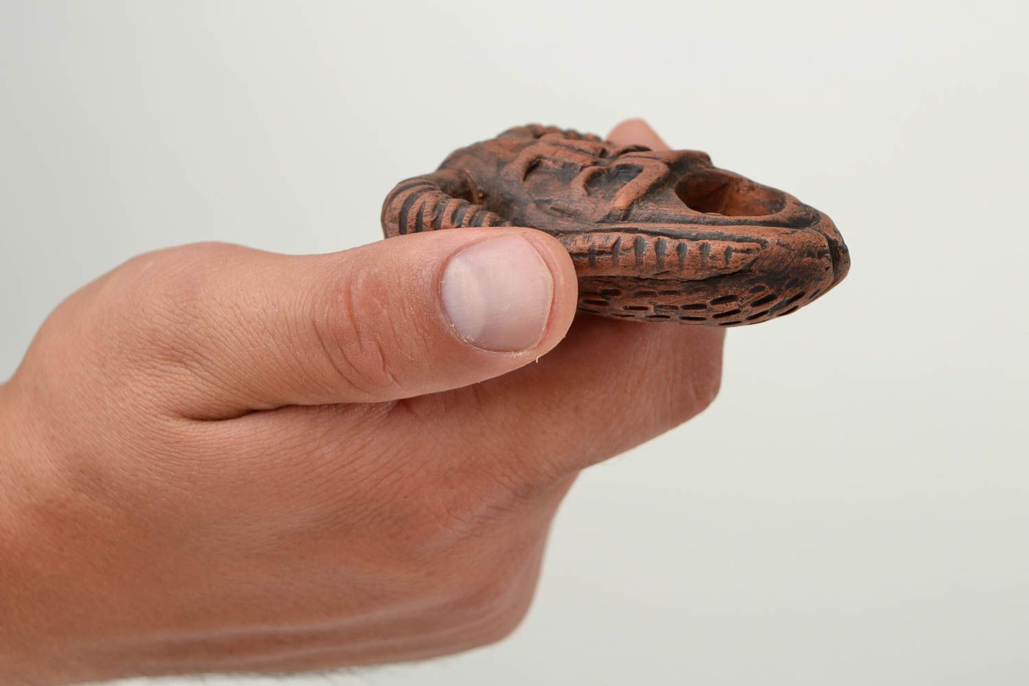 Pipa de arcilla hecha a mano original accesorio para fumador regalo para hombre  foto 2