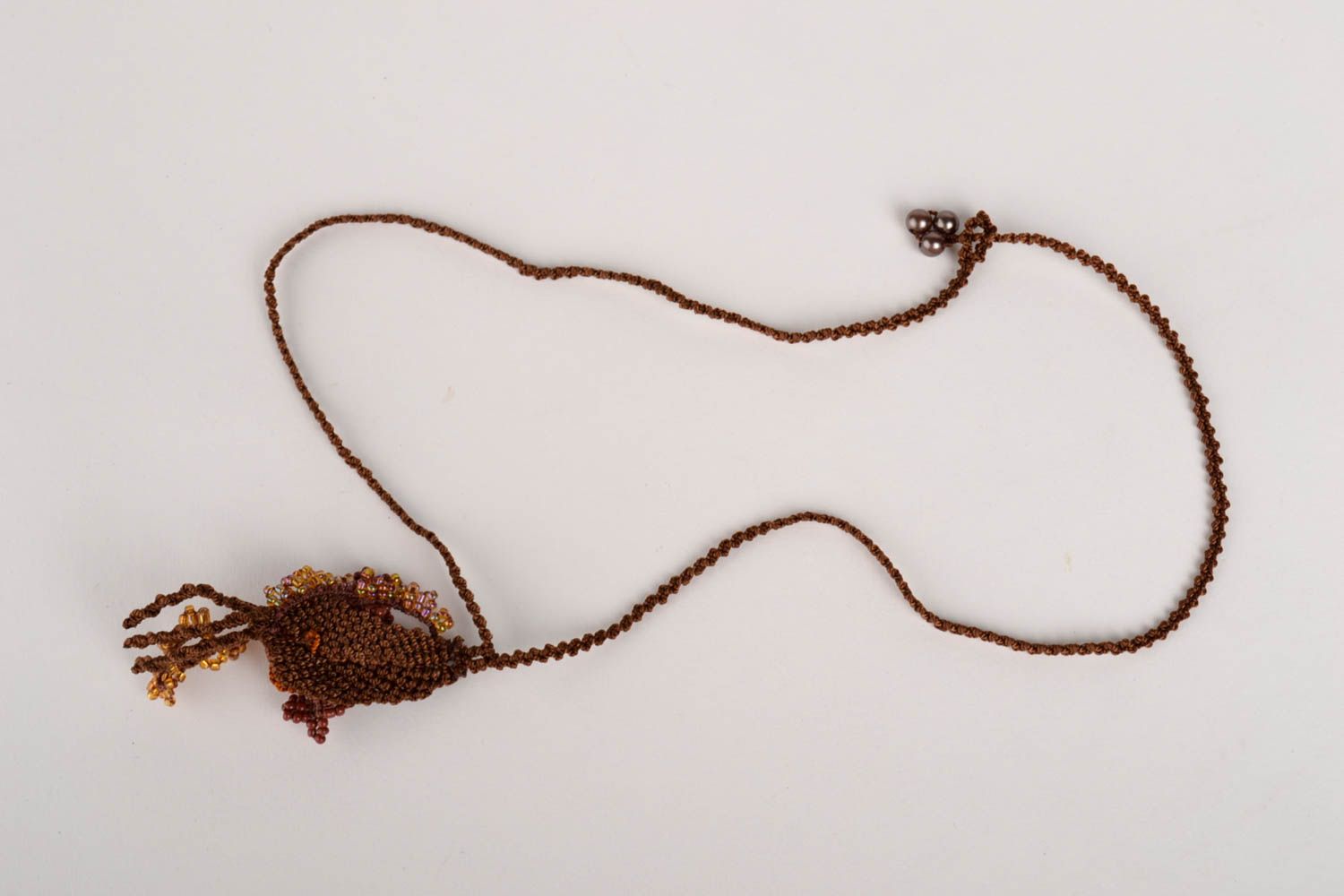 Collar artesanal de hilos marrones accesorio para mujeres regalo original foto 2