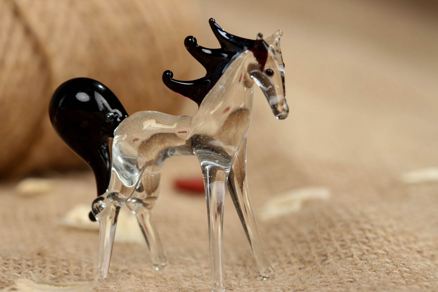 Unusual miniature glass figurine of horse photo 5