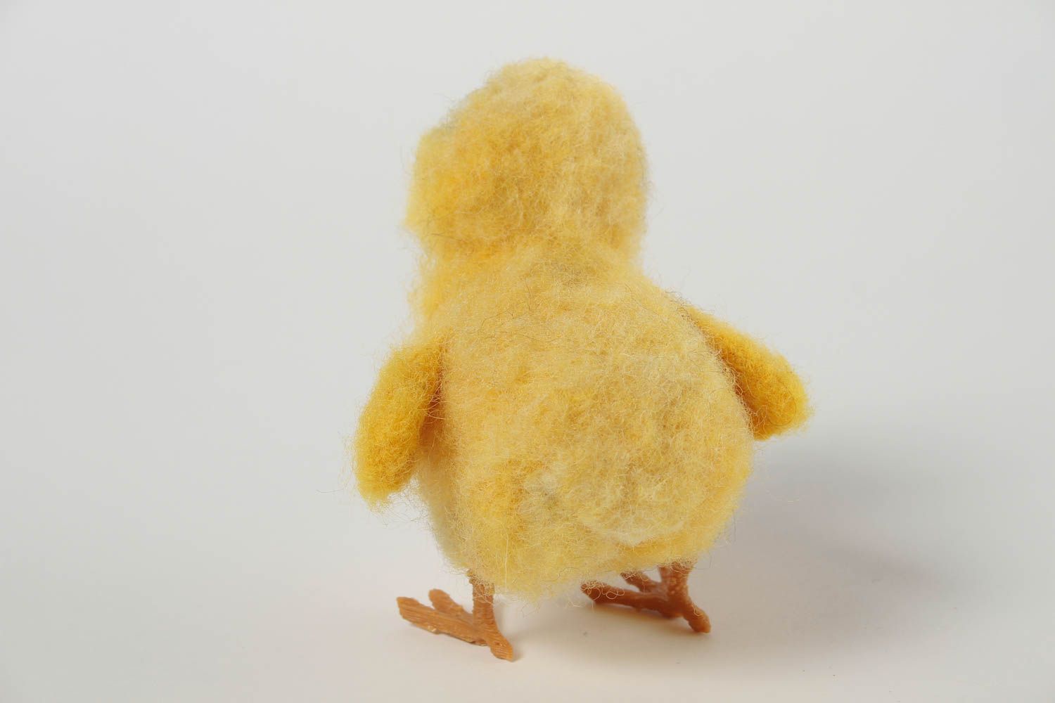 Peluche poulet jaune faite main Jouet en laine feutrée petit Déco maison photo 5