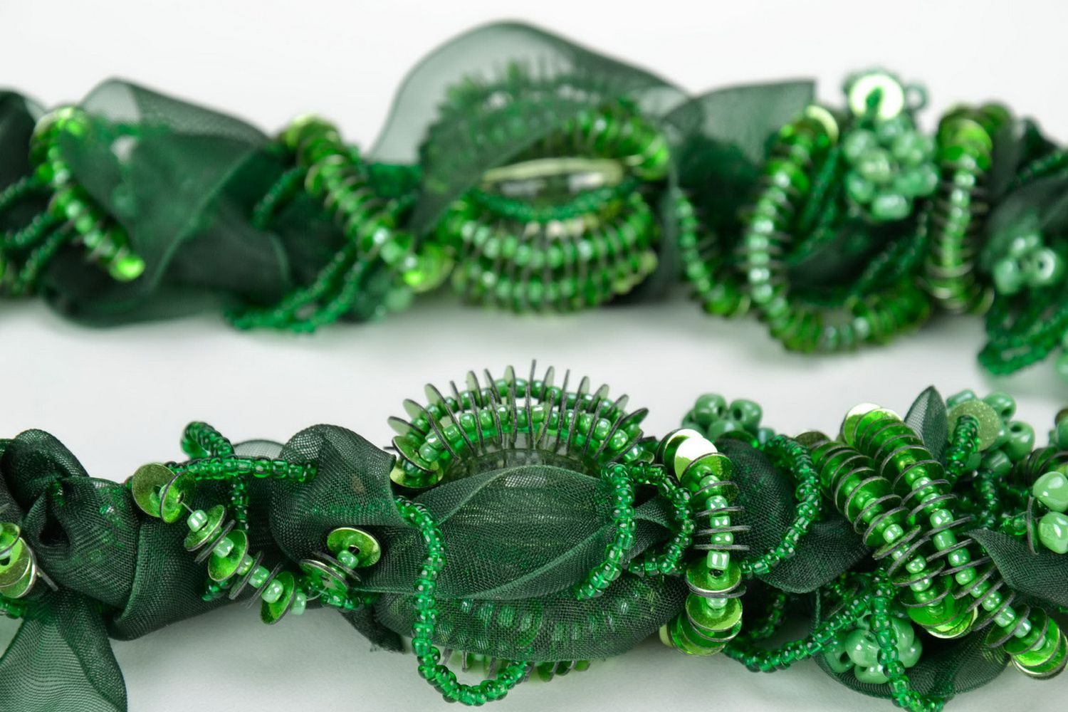 Glass beads with ribbon photo 4