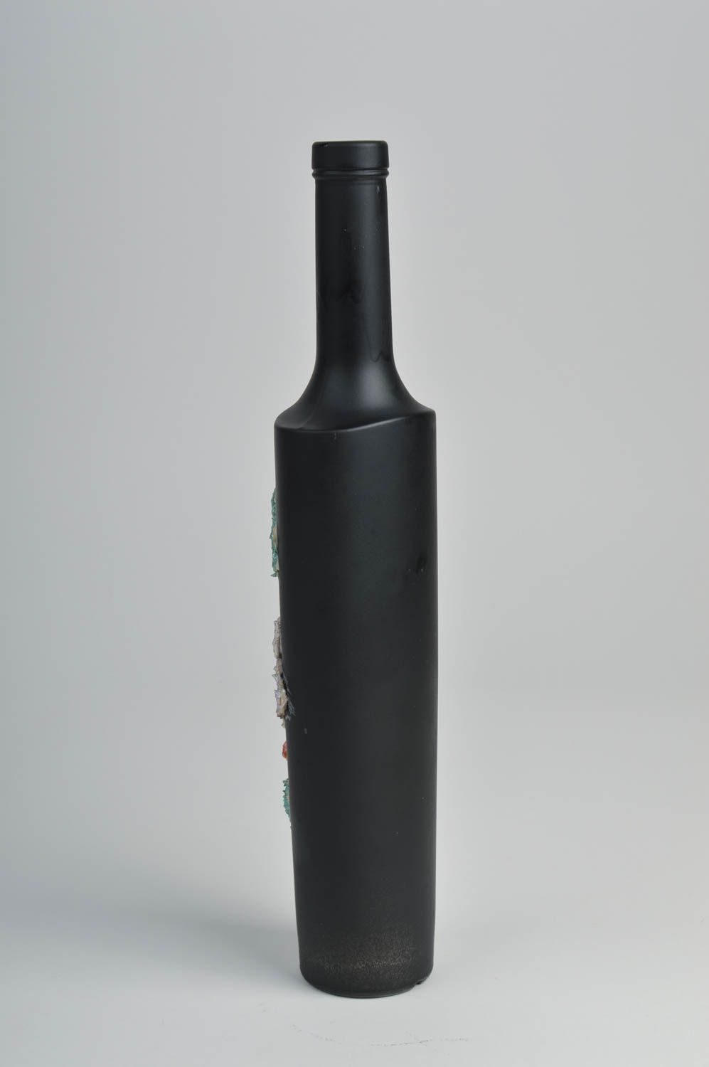 14 inches black bottle with flower décor ceramic flower vase 1,65 lb photo 3