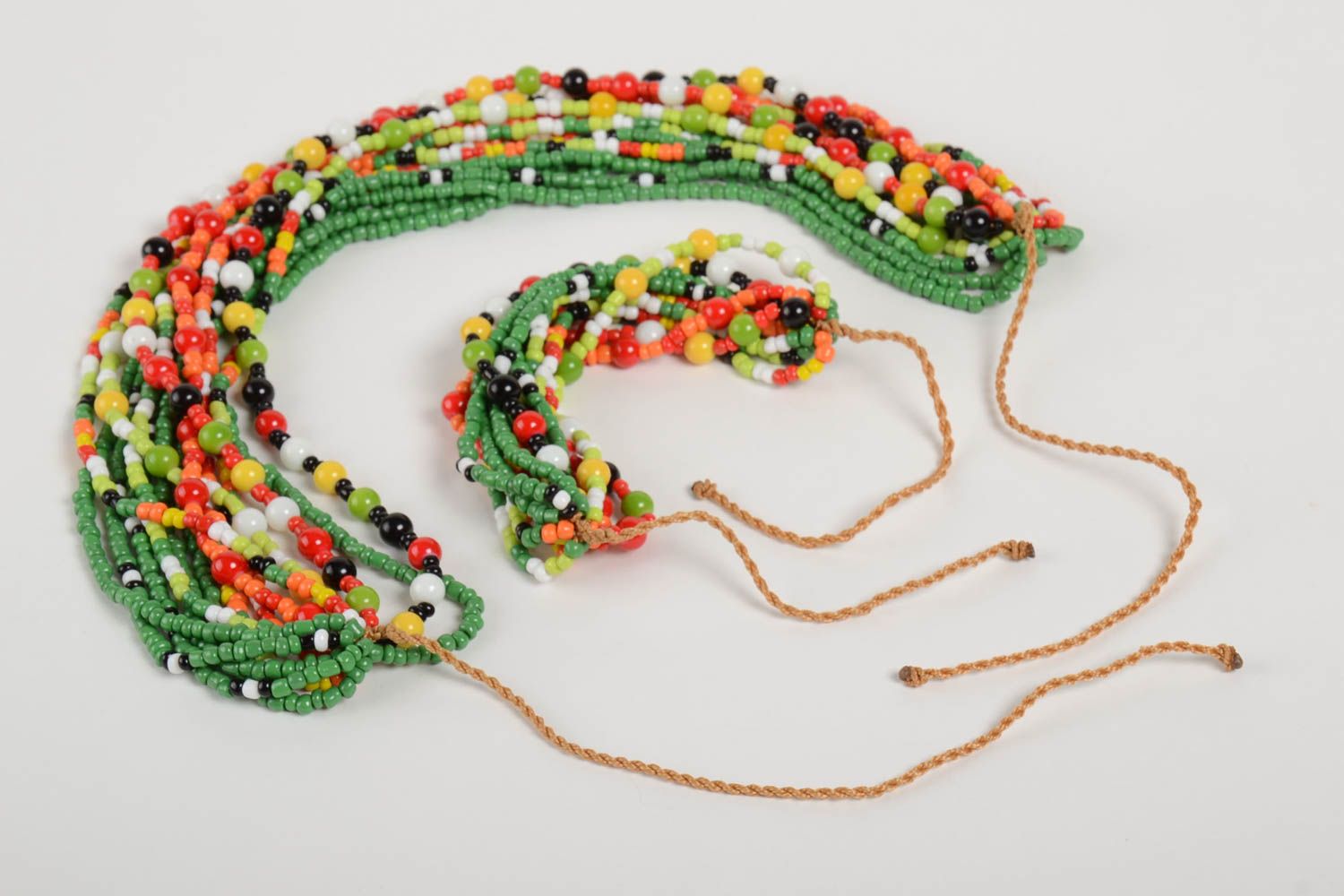 Handmade necklace handmade bracelet jewelry set beaded jewelry ethnic jewelry photo 3