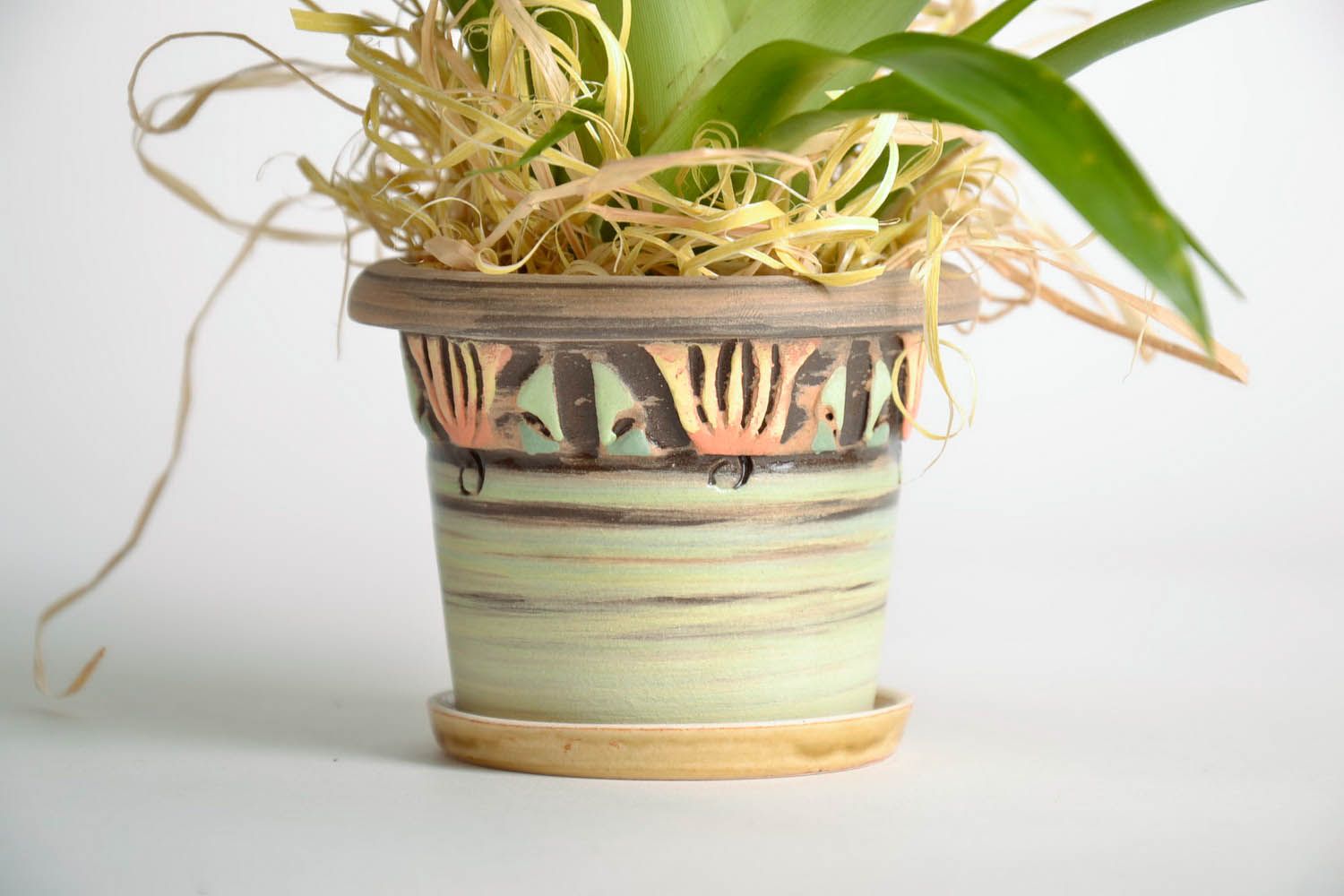 Pot de fleurs en céramique Cèpe artisanal photo 1