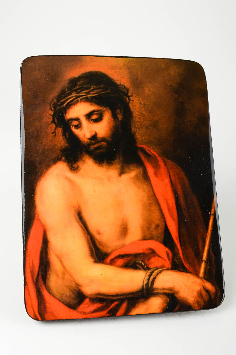 Икона ручной работы икона из дерева красивая изделие из дерева Страдание Иисуса фото 4