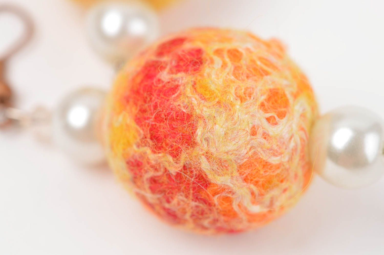 Украшение ручной работы серьги подвески оранжевые дизайнерское украшение фото 5