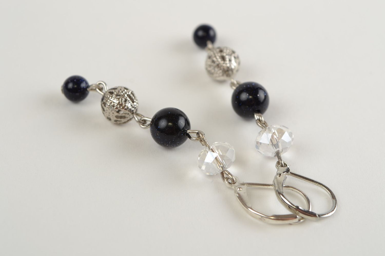 Handmade crystal bead and aventurine jewelry set earrings necklace and bracelet photo 4