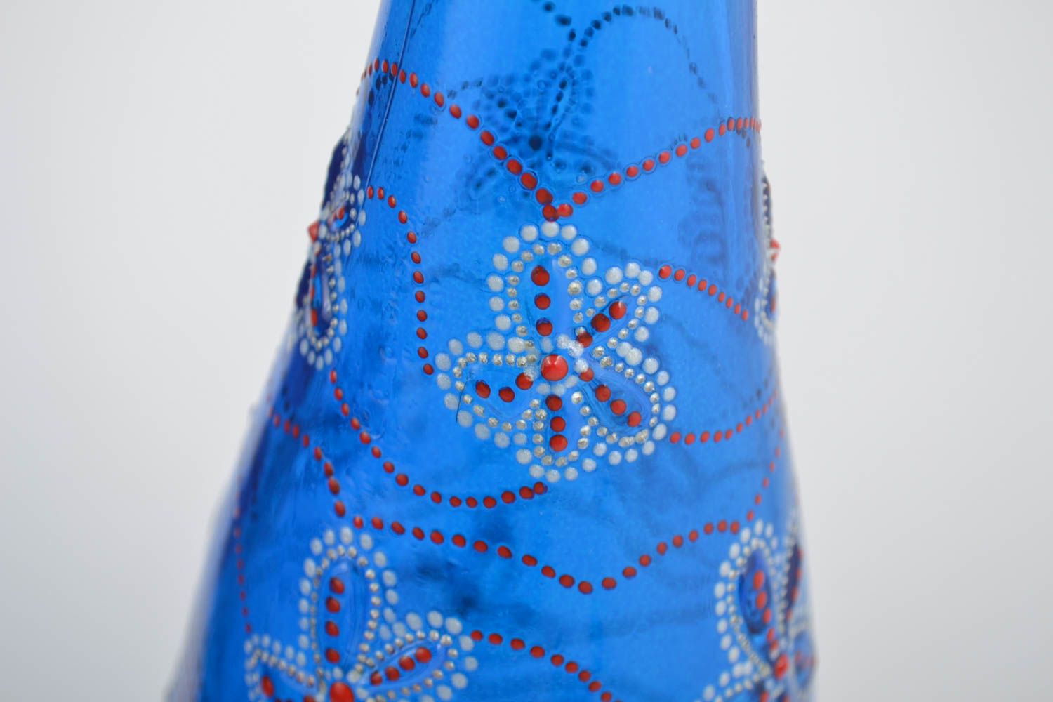 Flasche Deko handmade Deko Vase Flasche Deko mit Flaschen samt Bemalung 1 L foto 2