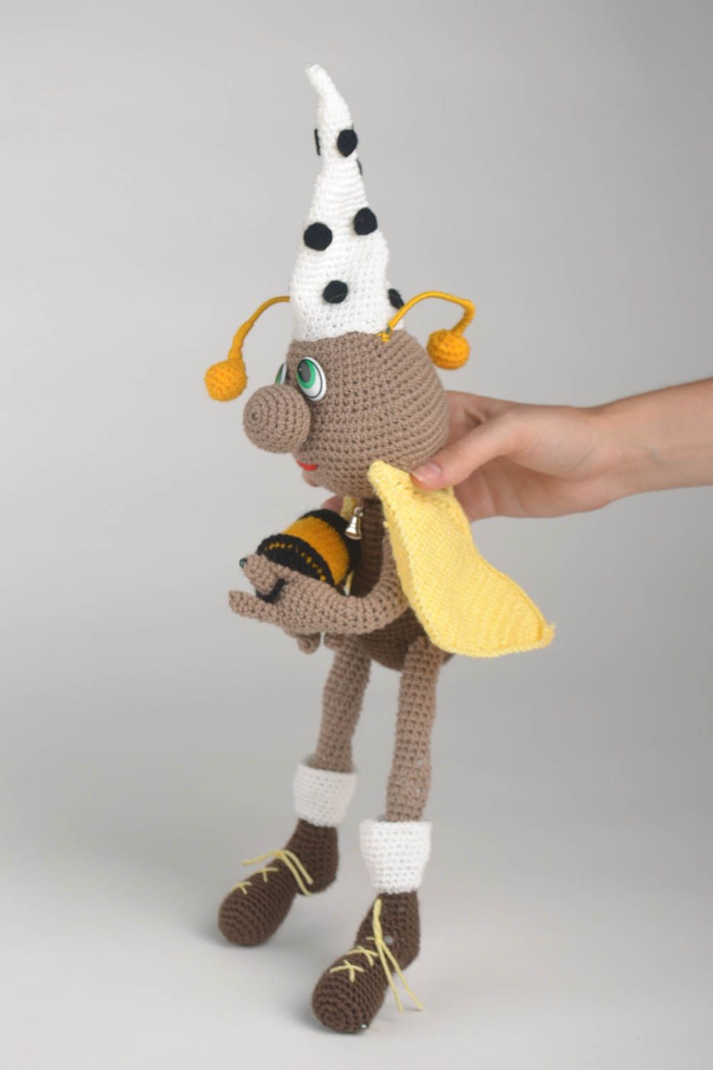 Peluche animal faite main Jouet tricot original Cadeau enfant Grillon amusant photo 2