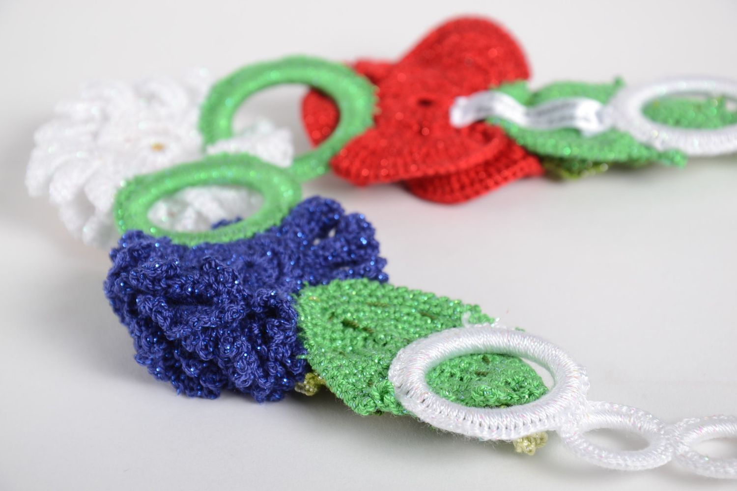 Beautiful handmade crochet necklace flower necklace design accessories for girls photo 9