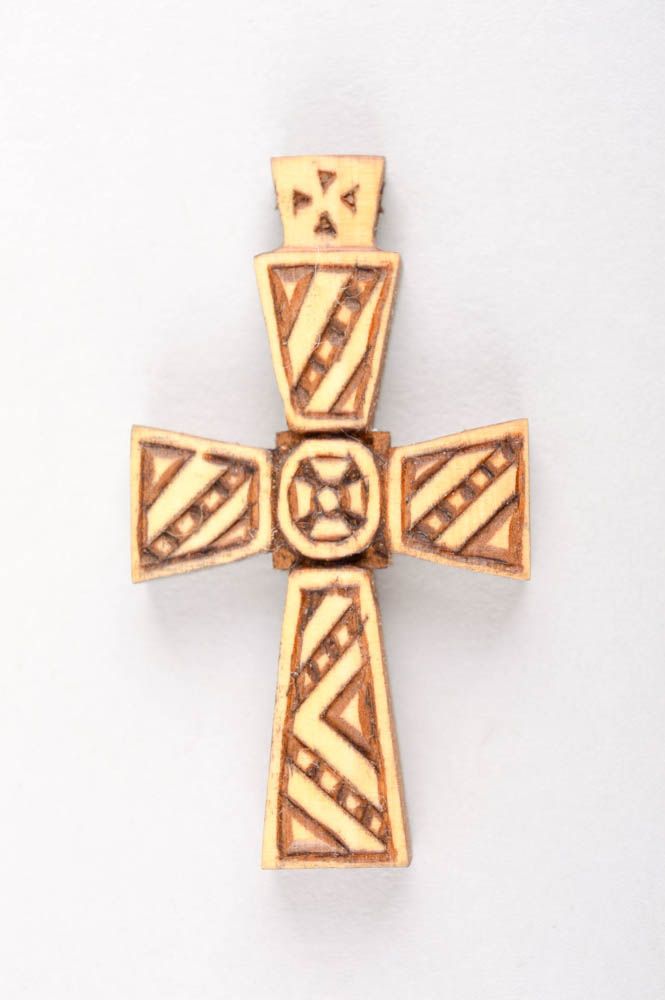 Крест из дерева ручной работы крестик для крещения деревянный крест на шею фото 2