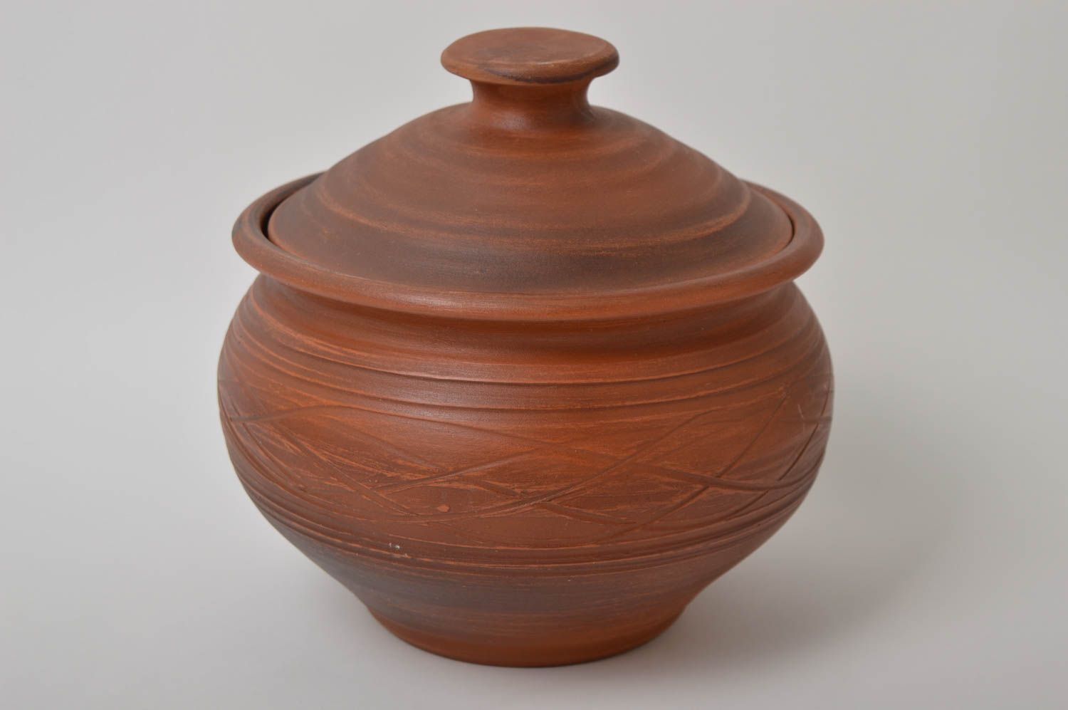 Topf aus Ton handmade Deko für Küche Keramik Geschirr im Öko Style schön foto 2
