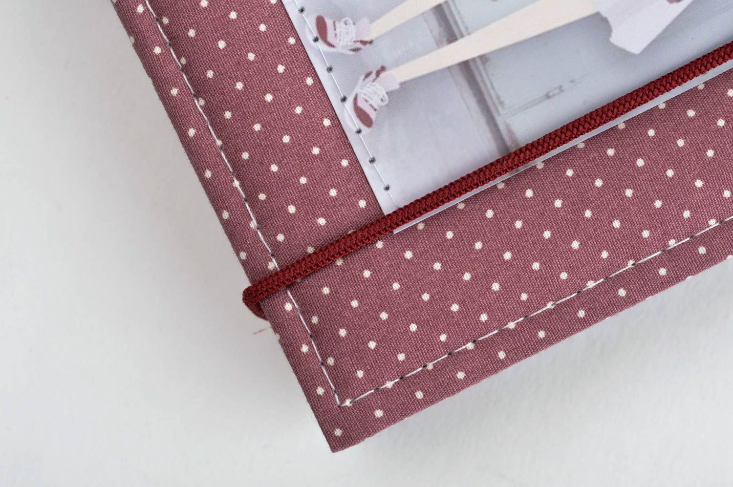 Handmade notepad with fabric cover designer notebook handmade sketchbook photo 5