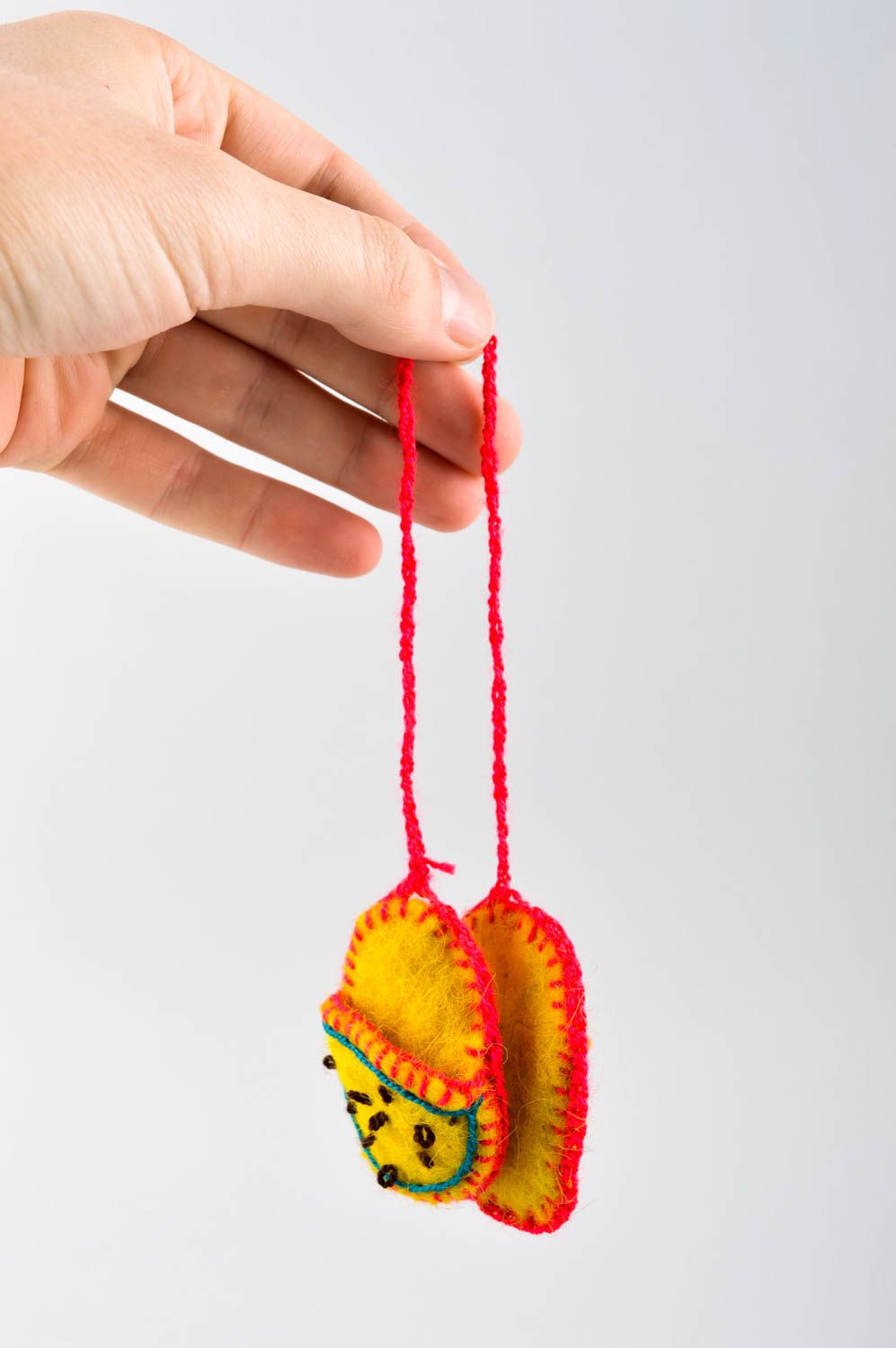 Handmade yellow accessories unusual designer trinket for car beautiful souvenir photo 10