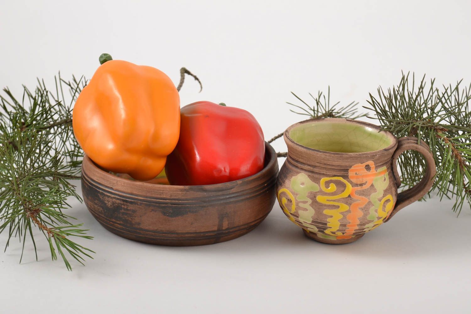 Handgemachtes Geschirr Keramik Tasse Schüssel aus Ton praktisch schön herrlich foto 1