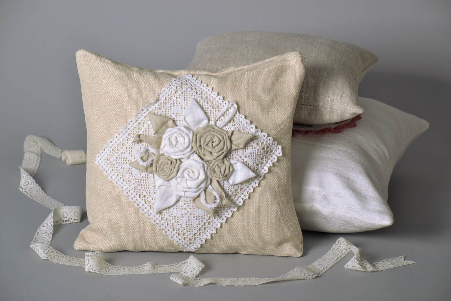 Fronha artesanal feita de tecido de algodão acessórios de cama decorativos foto 1