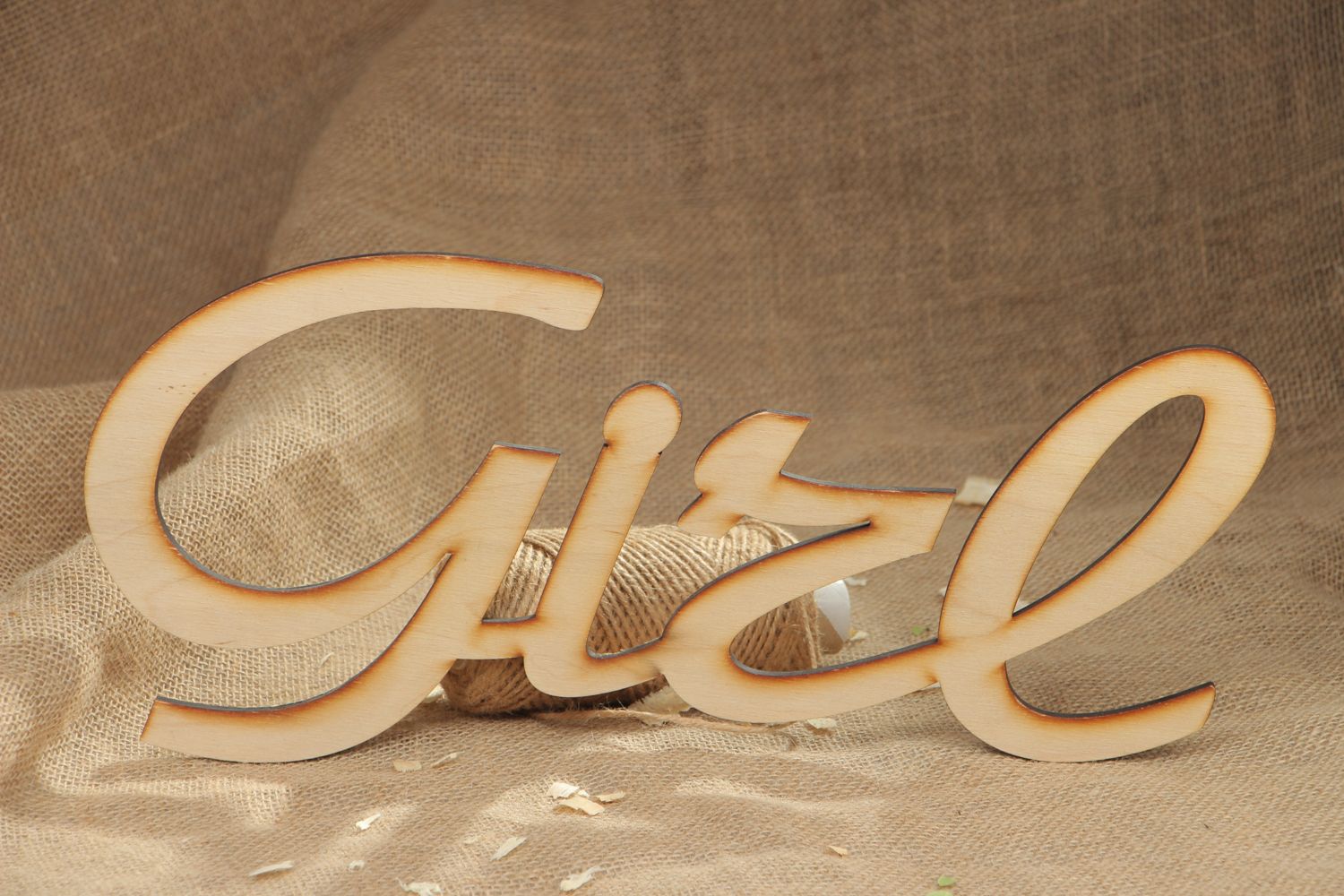 Plywood chipboard lettering Girl photo 5