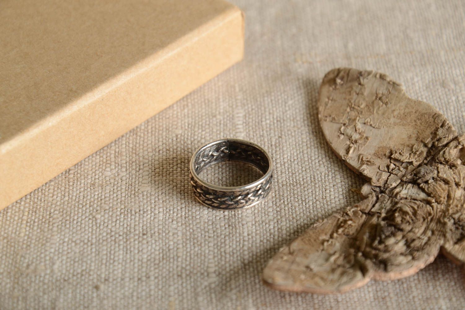 Unusual handmade silver ring metal ring beautiful jewellery gift ideas photo 1