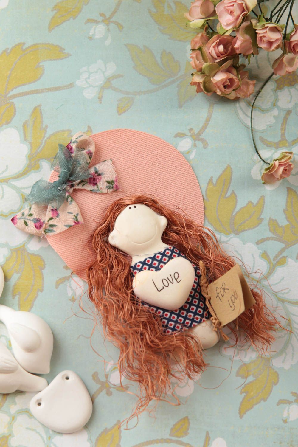 Beautiful handmade textile toy rag doll home decoration decorative use only photo 1