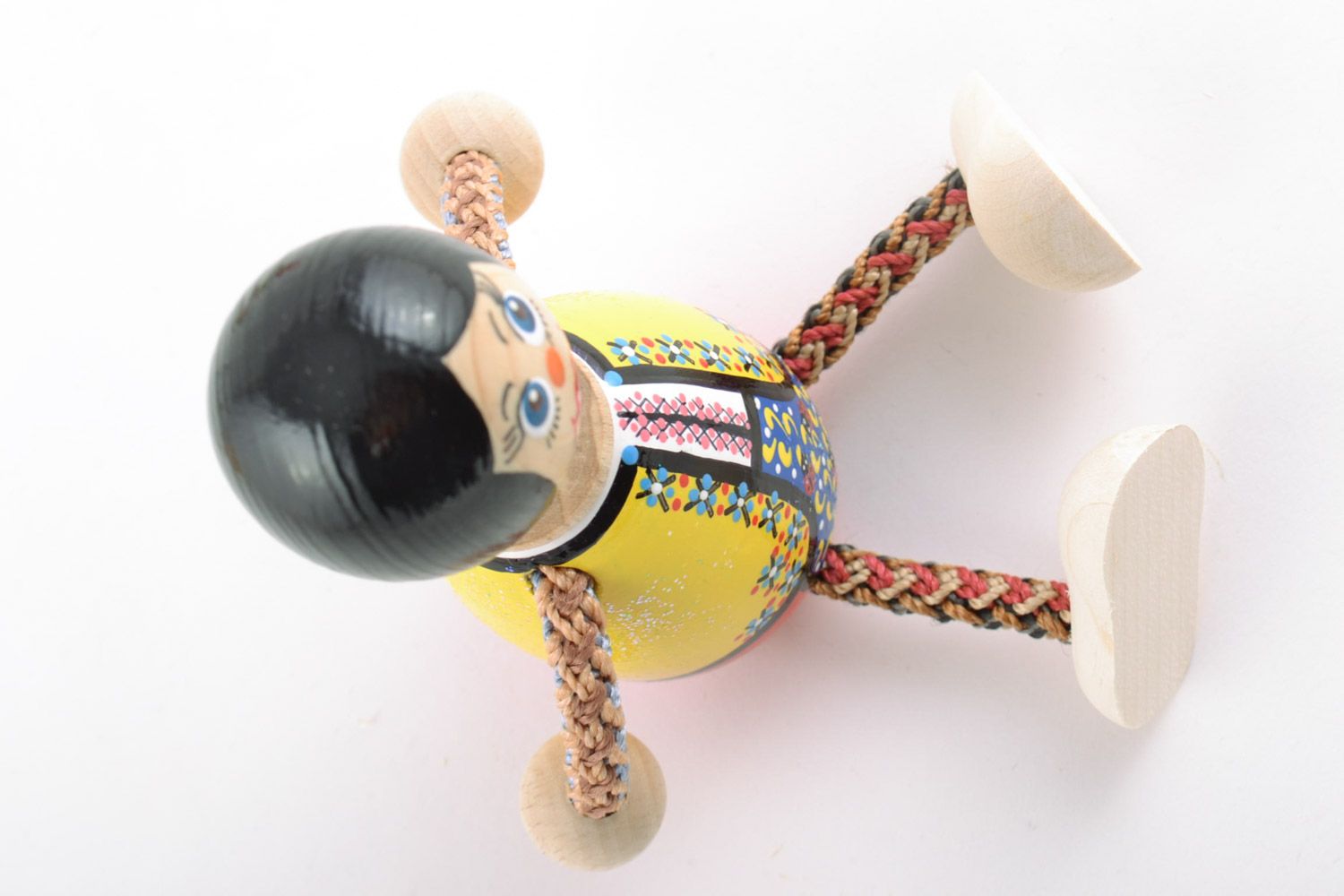 Jouet en bois original fait main peint figurine décorative pour enfant photo 5