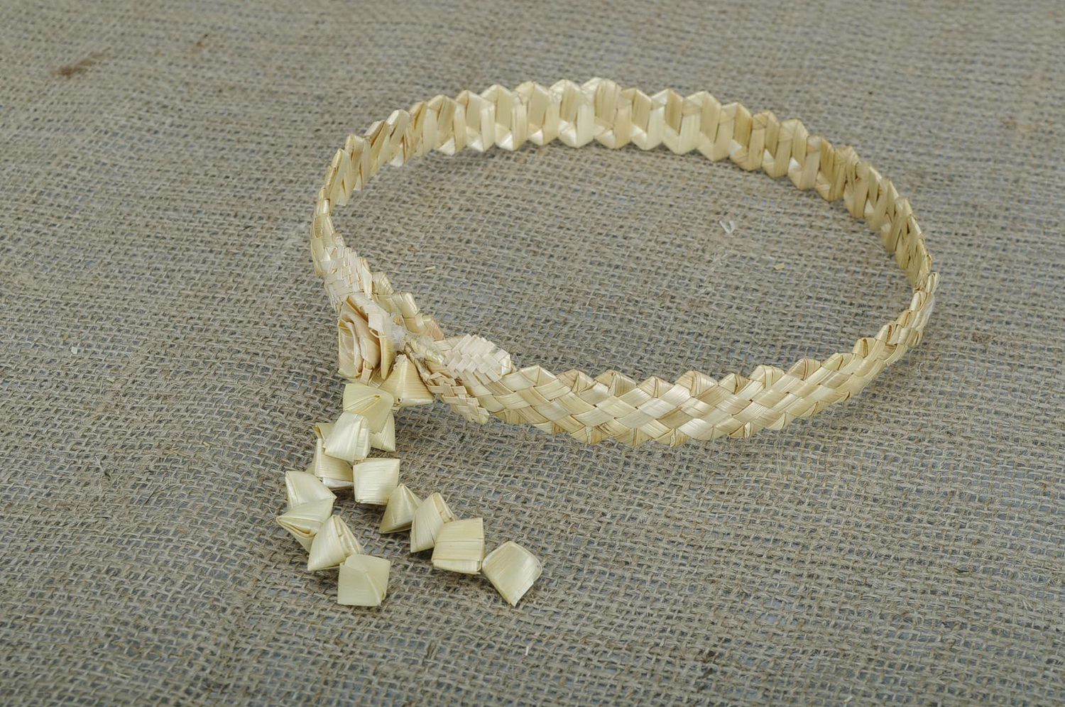 Wide ring made from steamed straw photo 2