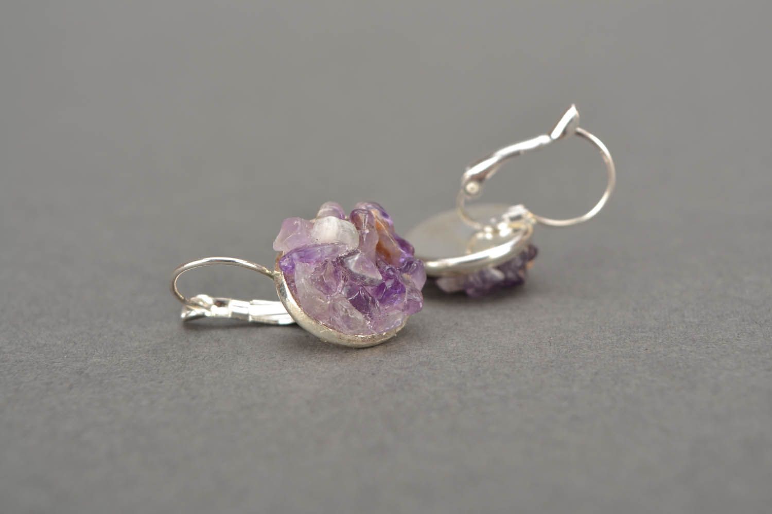 Earrings with amethyst photo 5