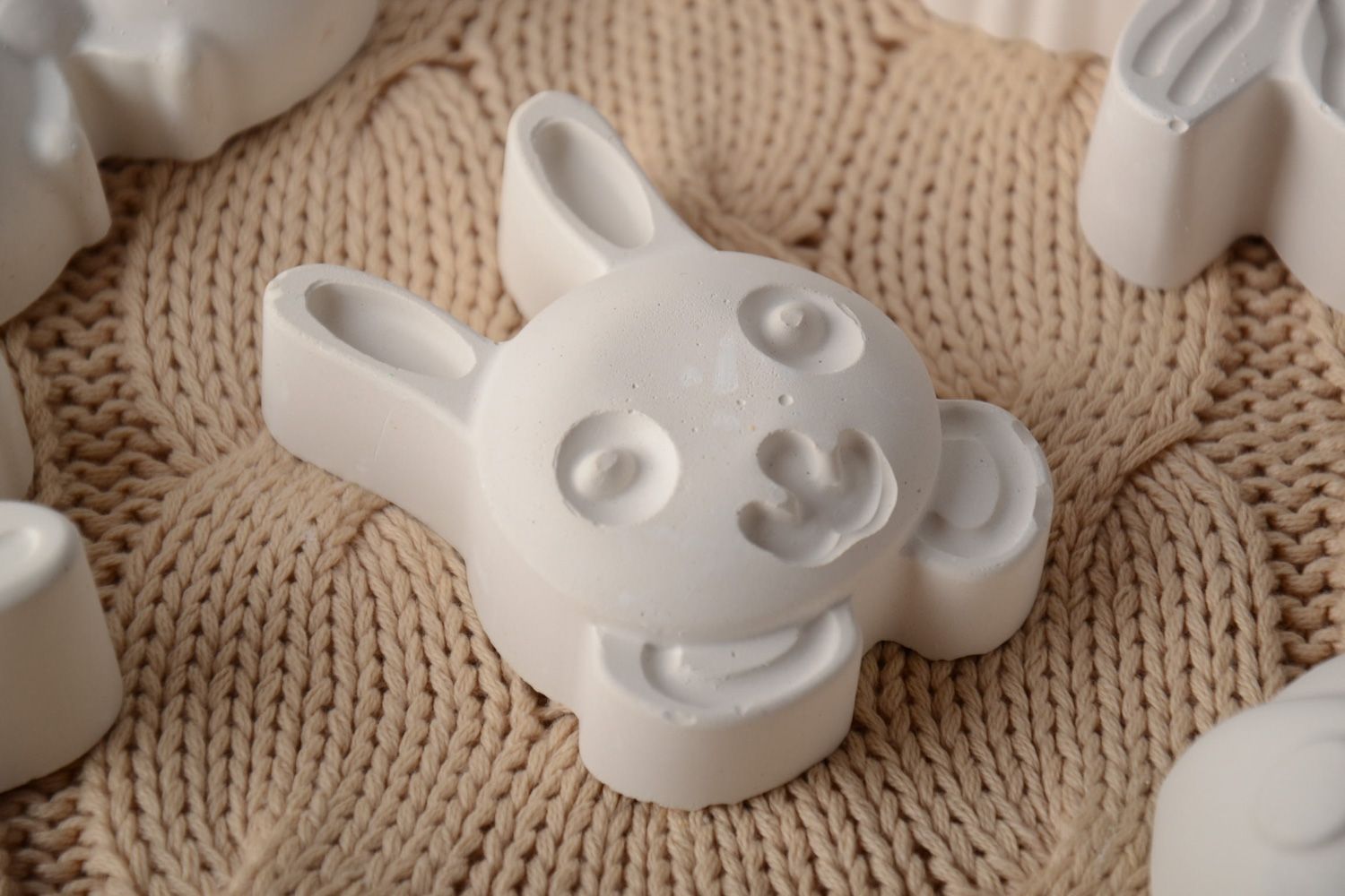 DIY homemade plaster figurine for painting Hare for children and adults photo 1
