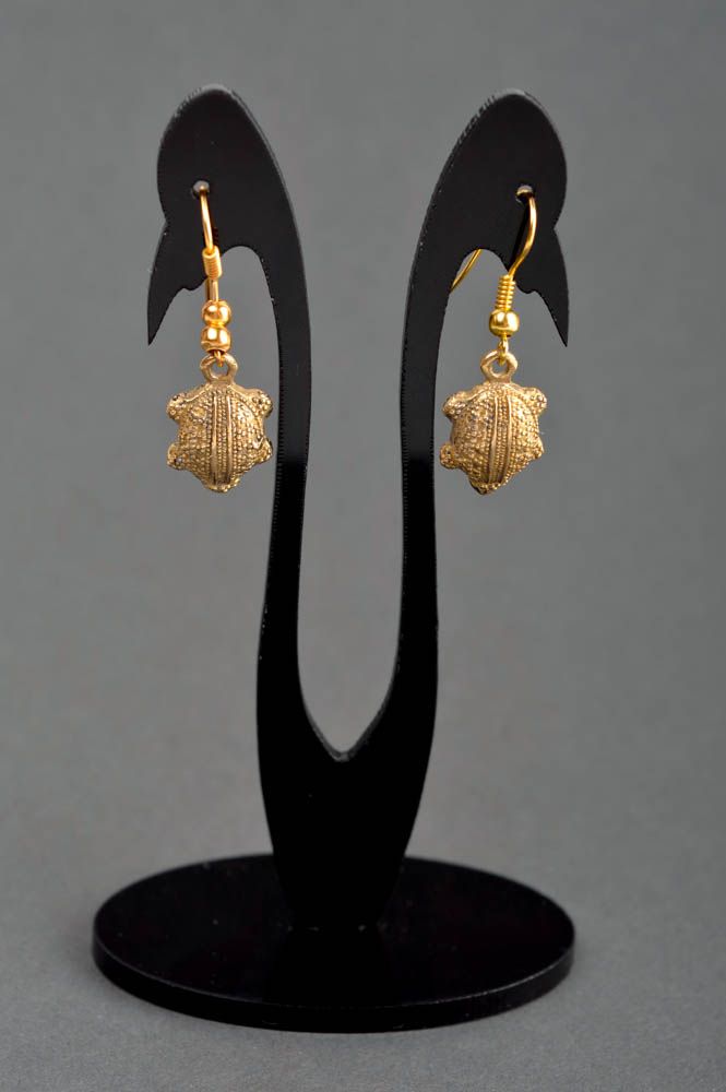 Lange Ohrhänger handgemacht Metall Schmuck Ohrringe für Damen schön Schildkröten foto 1