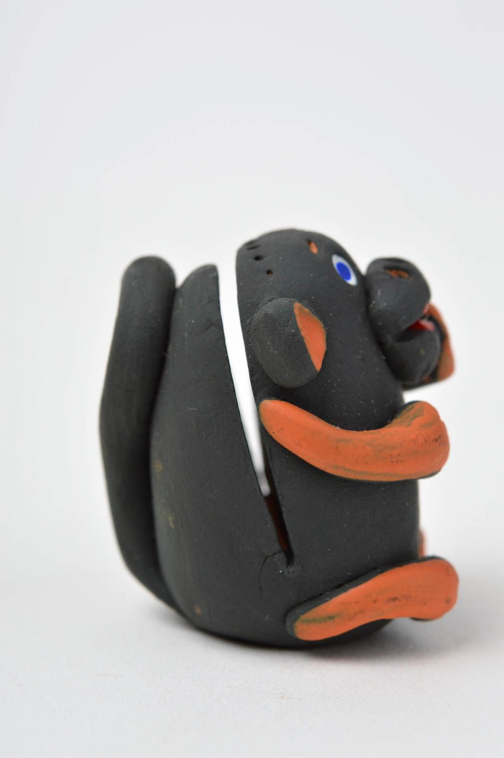 Визитница ручной работы керамический декор настольная подставка обезьянка фото 3