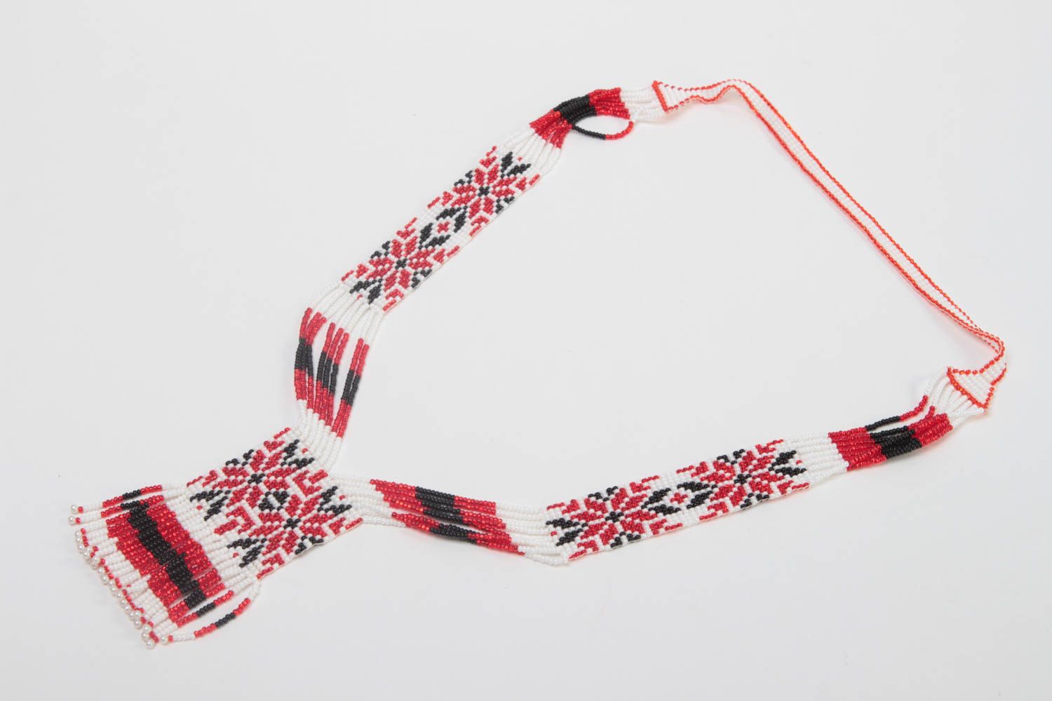 Handgemachte Ethno Kette Schmuck aus Rocailles Damen Collier lange Halskette  foto 3