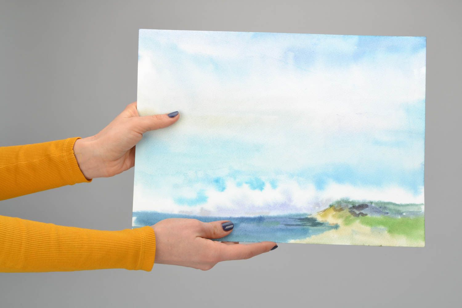 Peinture moderne avec paysage marin photo 1