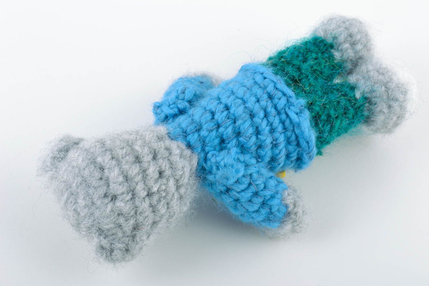 Nice children's handmade designer crochet soft toy in the shape of bear photo 5