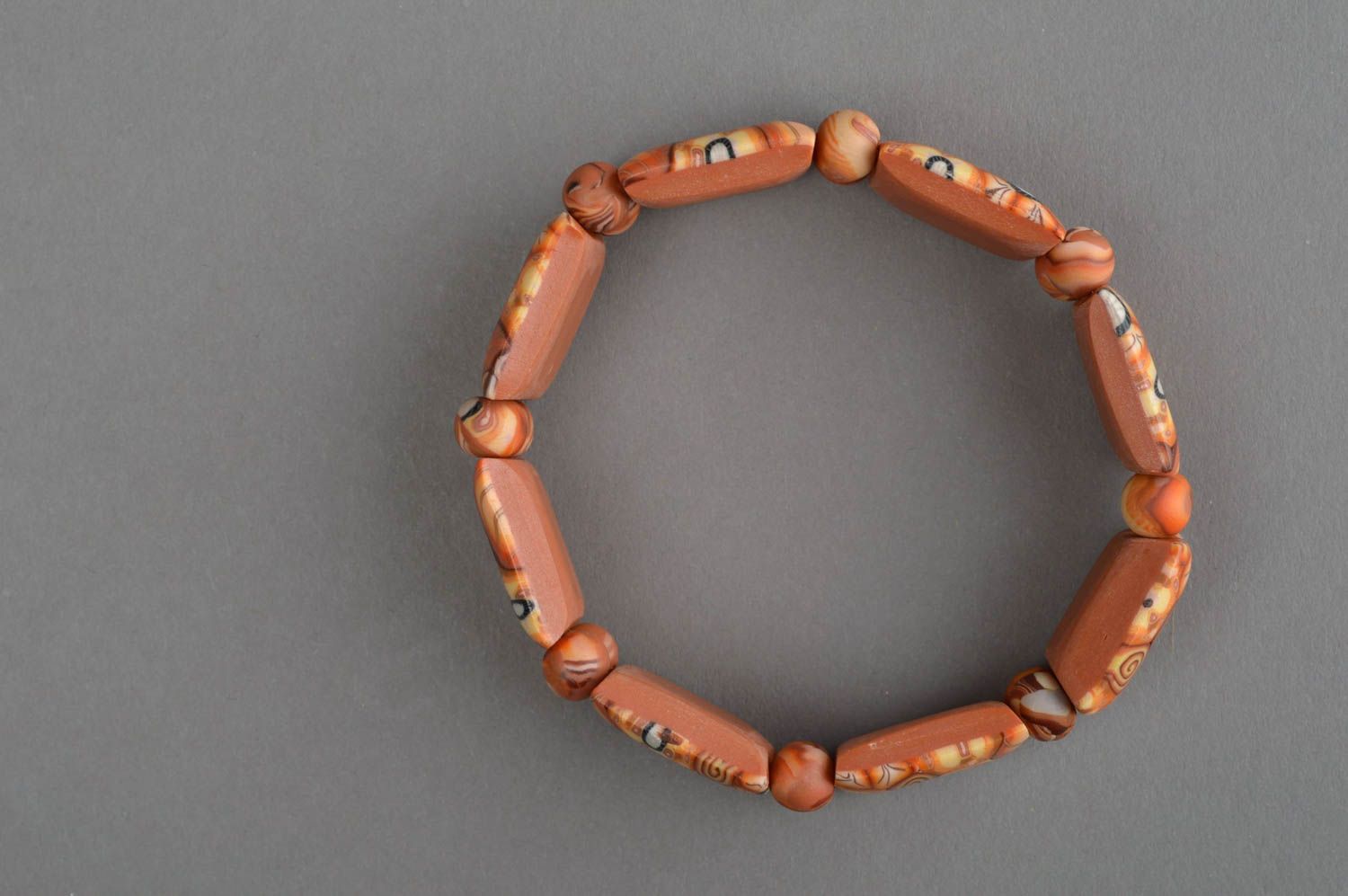 Handmade women's bracelet polymer clay bracelet stylish accessory for girls photo 4