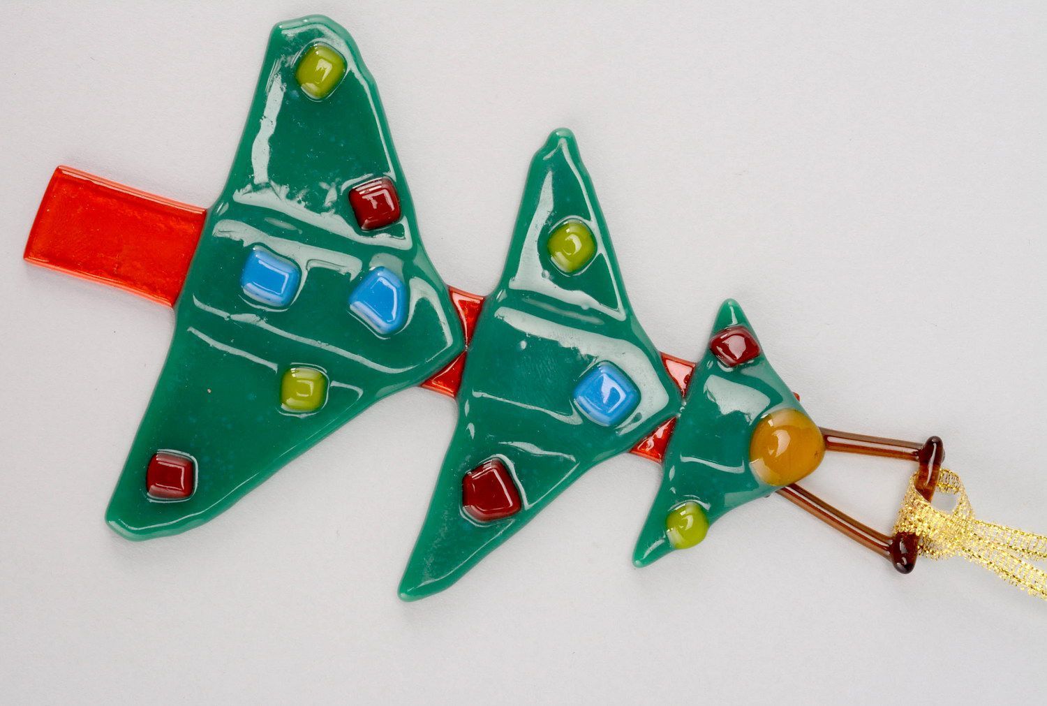 Handmade Weihnachtsdeko Tannenbaum mit Edelsteinen foto 4