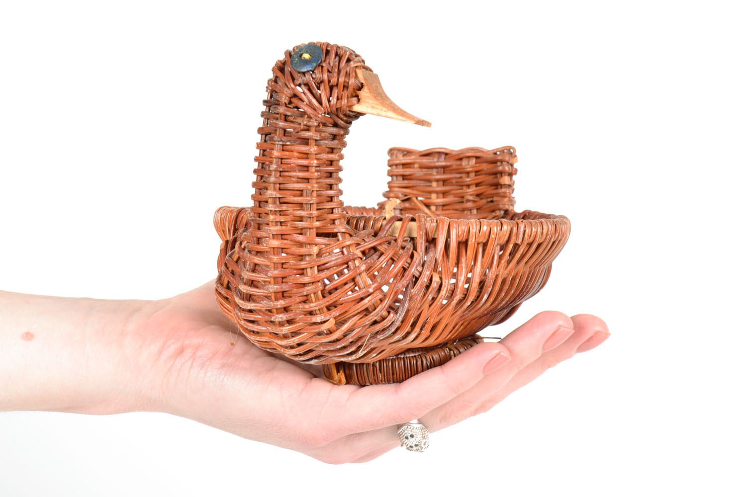 Decorative wicker basket Duck photo 5