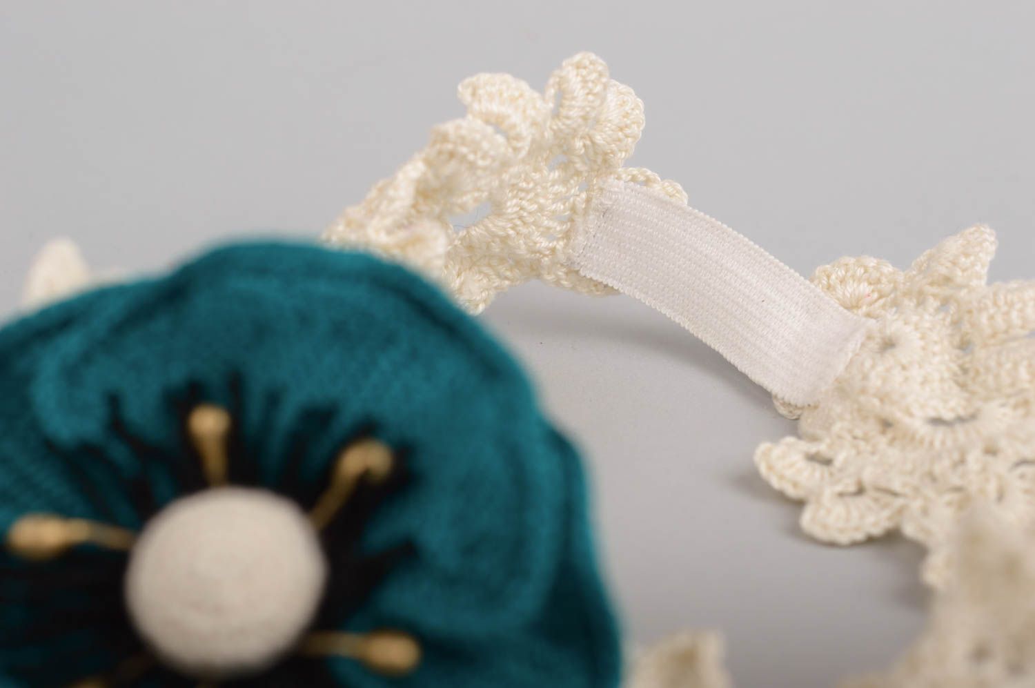 Handmade openwork headband for children stylish hair accessories for babies photo 5