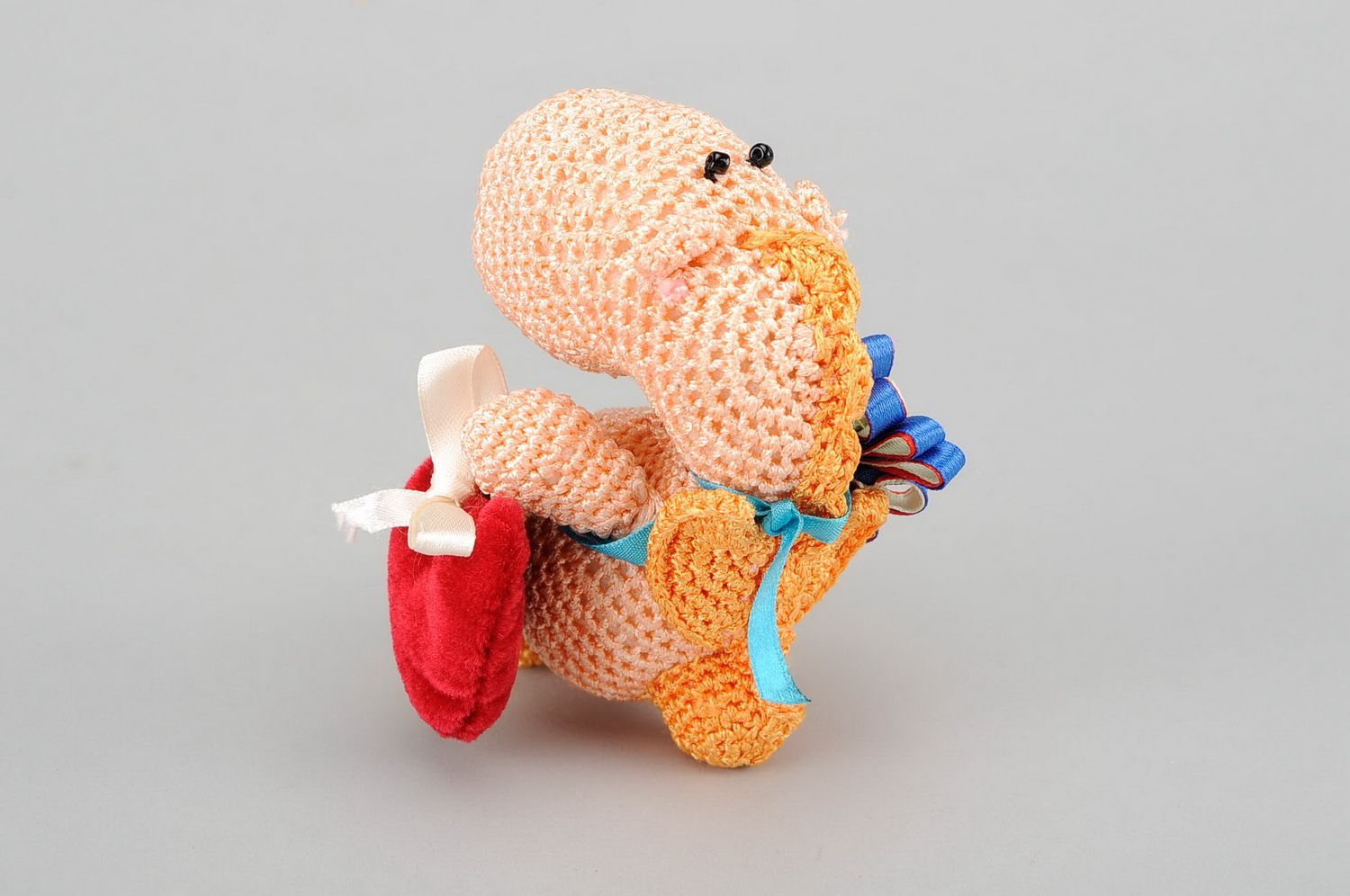 Giocattolo a maglia fatto a mano pupazzo morbido da bambini a uncinetto drago foto 4